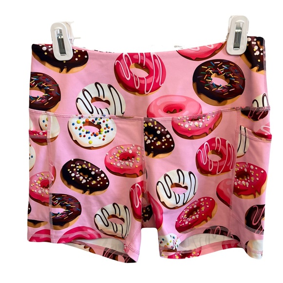 Muscles and Donuts - EUC Pink Donut Athletic Shorts with Pockets Size Large - Picture 7 of 14